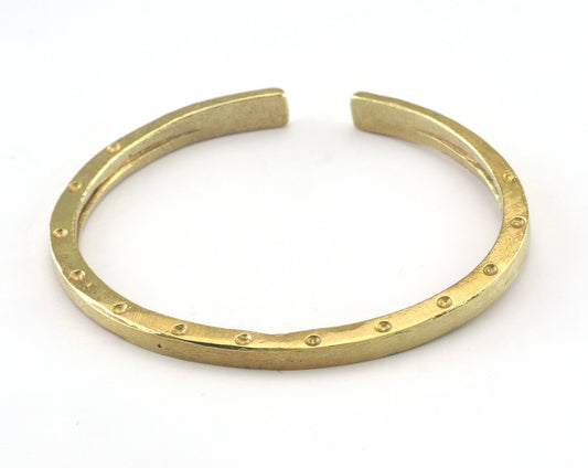 Square Bracelet Raw Brass (61mm inner size - Adjustable ) OZ3177