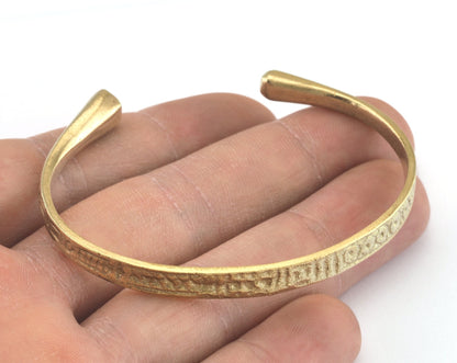 Old symbols Bracelet Raw Brass (55 mm inner size - Adjustable ) OZ3178