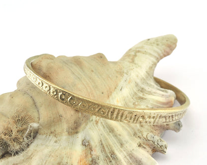 Old symbols Bracelet Raw Brass (55 mm inner size - Adjustable ) OZ3178