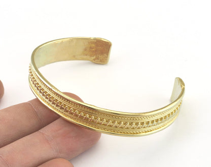 Textured Bracelet Raw Brass (60mm inner size - Adjustable ) OZ3181