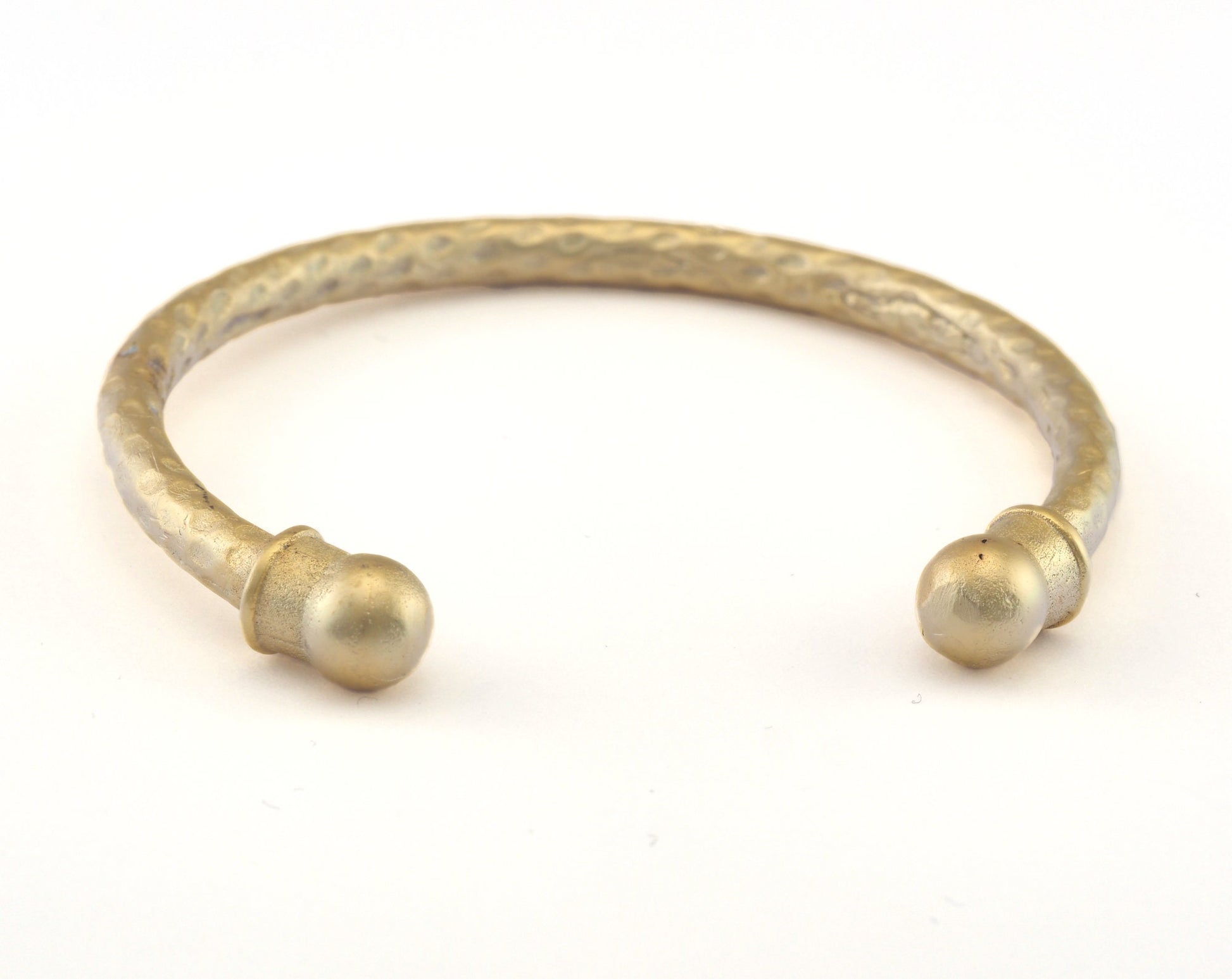 Hammered Adjustable Bracelet Matte Gold Plated Brass 1 pc. (64mm inner size - Adjustable ) OZ3894