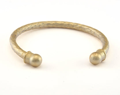 Hammered Adjustable Bracelet Matte Gold Plated Brass 1 pc. (64mm inner size - Adjustable ) OZ3894