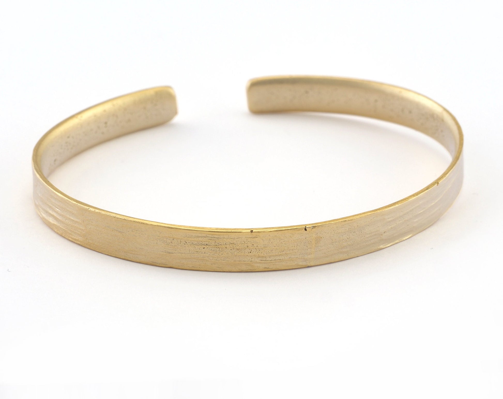 Textured Bracelet Matte Gold Plated Brass 1 pc. (64mm inner size - Adjustable ) OZ2965