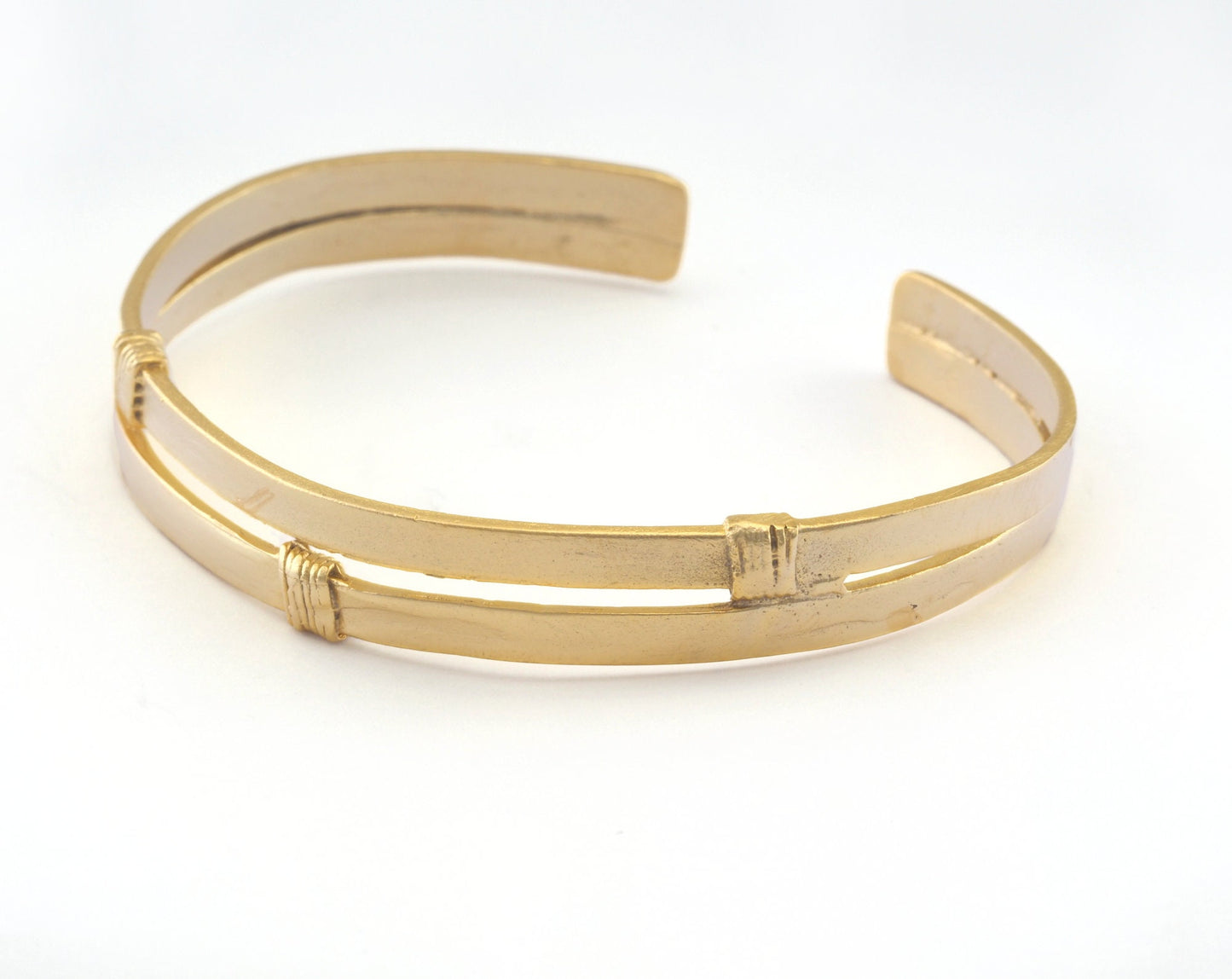 Bracelet Matte Gold Plated Brass 1 pc. Adjustable (64mm inner size - Adjustable ) OZ2968