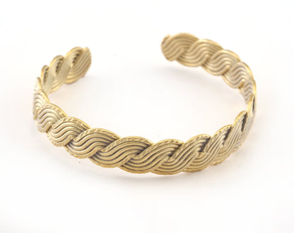 Swirl Bracelet Matte Gold Plated Brass 1 pc. (61mm inner size - Adjustable ) OZ2969