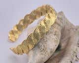 Swirl Bracelet Shiny Gold Plated Brass 1 pc. (61mm inner size - Adjustable ) OZ2969