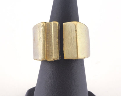 Ring Adjustable Matte Gold Plated brass (17.5mm 7US inner size - Adjustable ) OZ2976