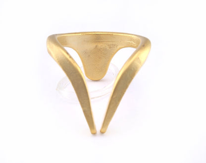 Adjustable Ring Matte Gold Plated brass (19mm 9US inner size) OZ2989 ring23