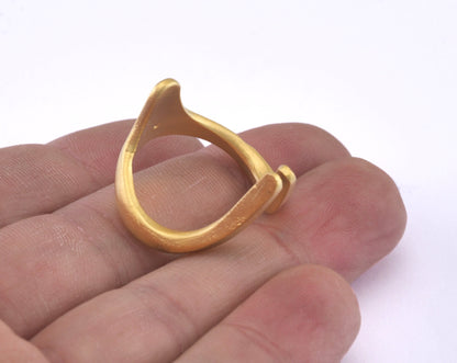 Adjustable Ring Matte Gold Plated brass (19mm 9US inner size) OZ2989 ring23