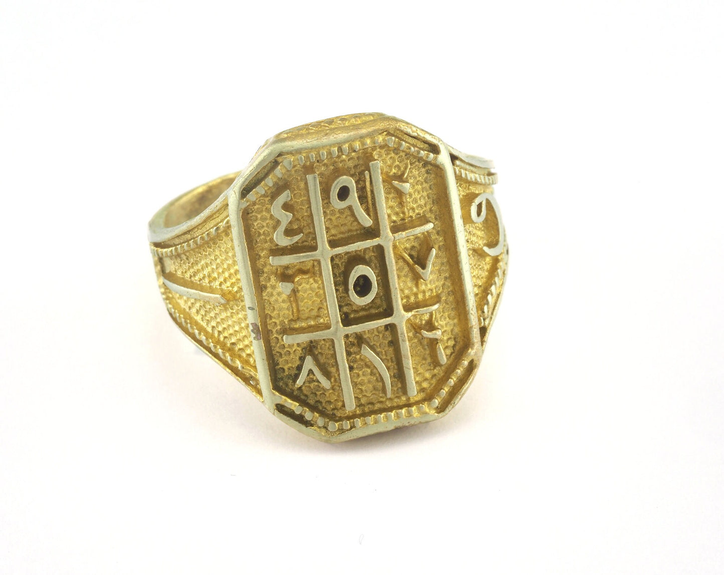 Arabic numbers Ring Raw brass (18.5mm 8.5US inner size) OZ3064