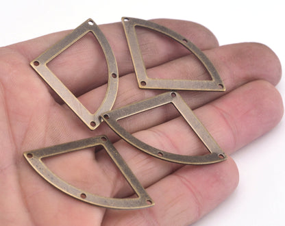 Triangle antique bronze plated brass 27x39mm connector charms , findings earring oz2865-190