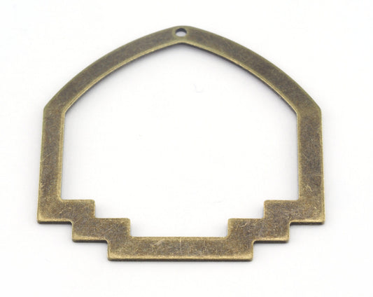 Geometric (Optional holes) Charms Antique Bronze Plated Brass 40x40mm 0.8mm thickness Findings OZ3107-280