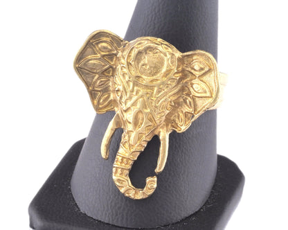 Elephant Ring Adjustable Raw brass (18.5mm 8.5US inner size) Oz2978