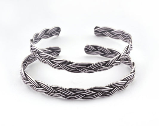 Swirl Bracelet Antique Silver Plated Brass (57mm inner size - Adjustable ) OZ2973