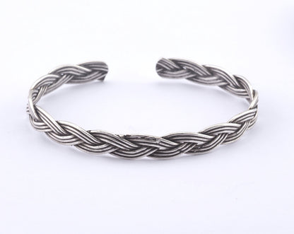 Swirl Bracelet Antique Silver Plated Brass (57mm inner size - Adjustable ) OZ2973