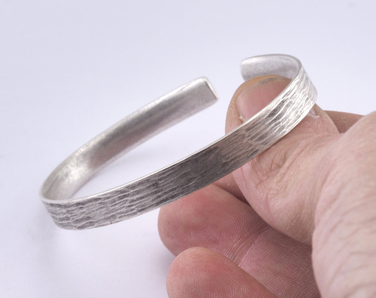 Textured Bracelet Antique Silver Plated Brass (64mm inner size - Adjustable ) OZ2965