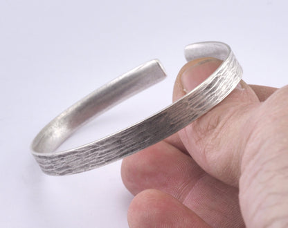 Textured Bracelet Antique Silver Plated Brass (64mm inner size - Adjustable ) OZ2965