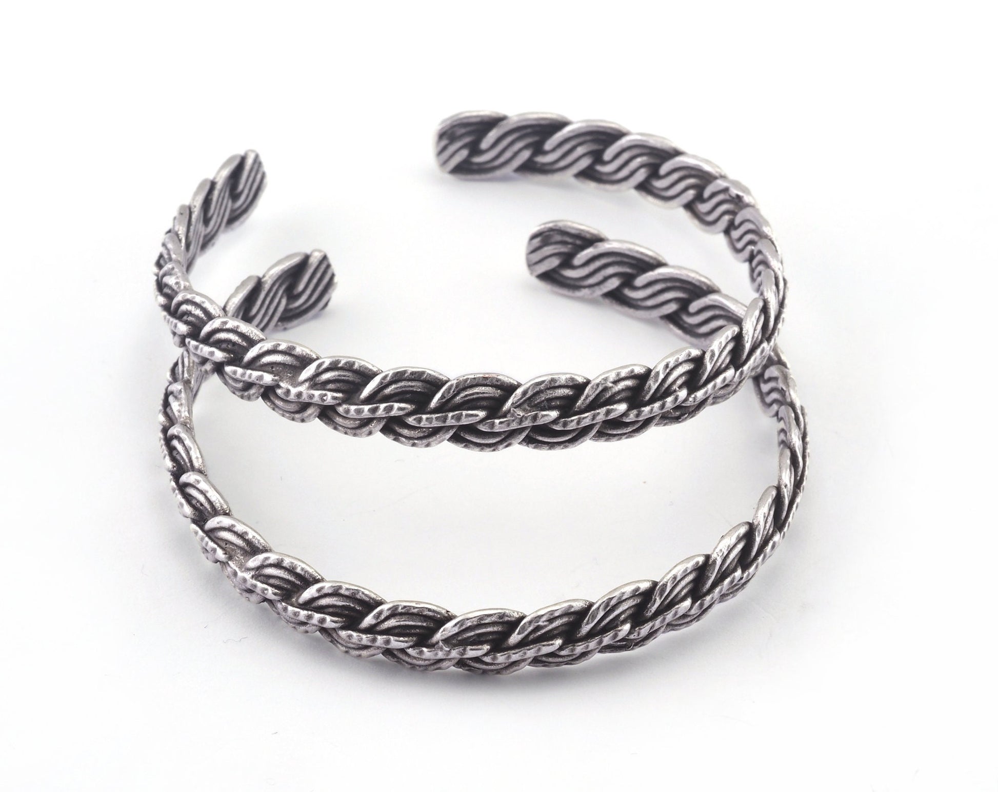 Swirl Bracelet Antique Silver Plated Brass Adjustable (61mm inner size - Adjustable ) OZ2964