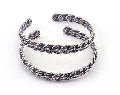 Swirl Bracelet Antique Silver Plated Brass Adjustable (61mm inner size - Adjustable ) OZ2964