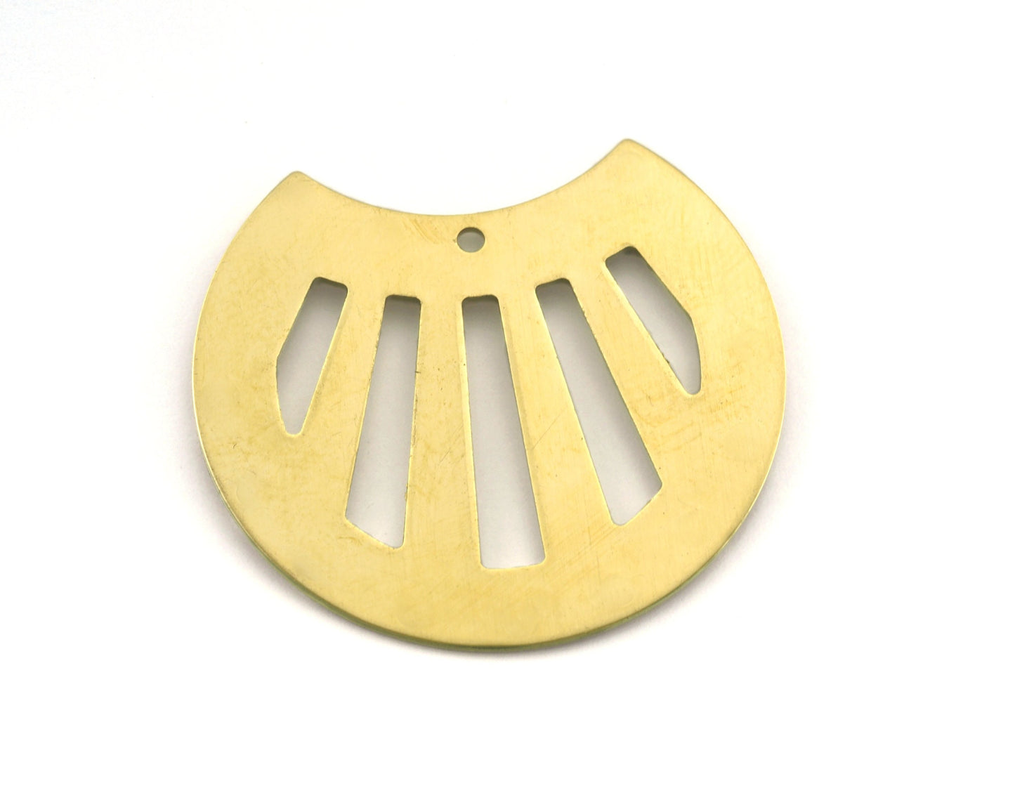 Cut Circle raw brass 32x35mm (optional holes) charms , findings earring oz2997-435