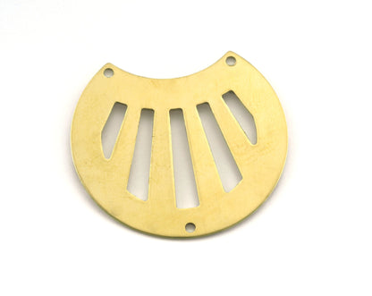 Cut Circle raw brass 32x35mm (optional holes) charms , findings earring oz2997-435