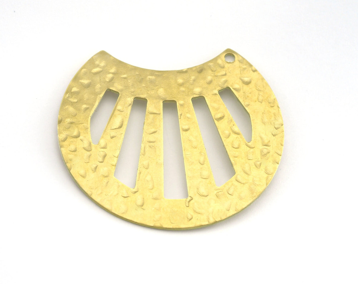 Cut Circle hammered (optional holes) raw brass 32x35mm connector charms , findings earring oz2997-435