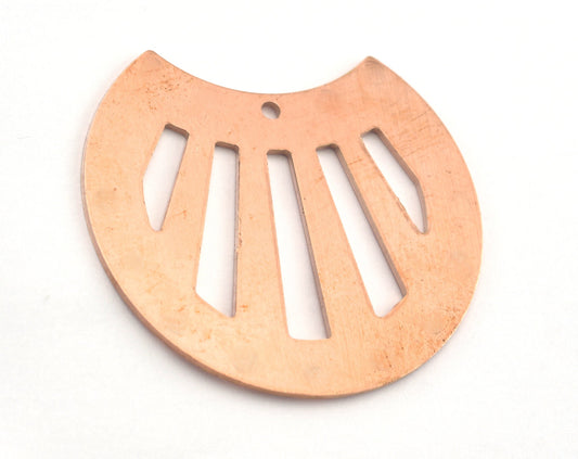 Cut Circle raw copper 32x35mm connector charms , findings earring oz2997-465