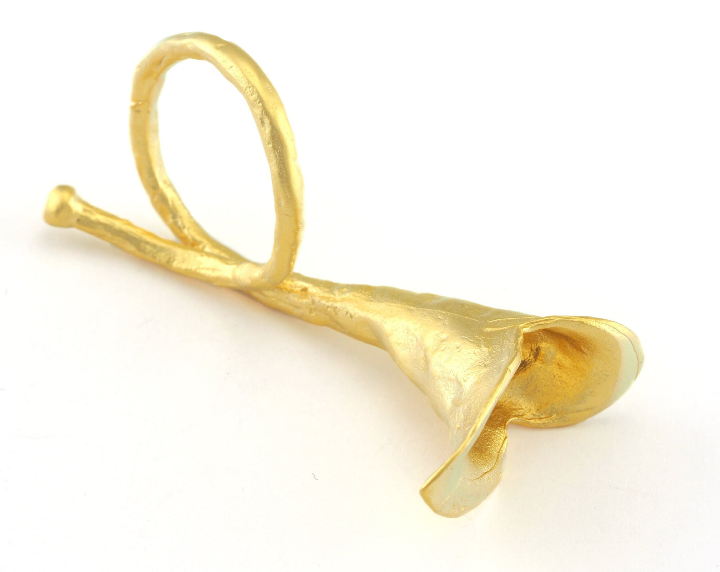 Ring Flower Adjustable Ring Matte Gold Plated Brass (18mm 8US inner size - Adjustable ) OZ3226