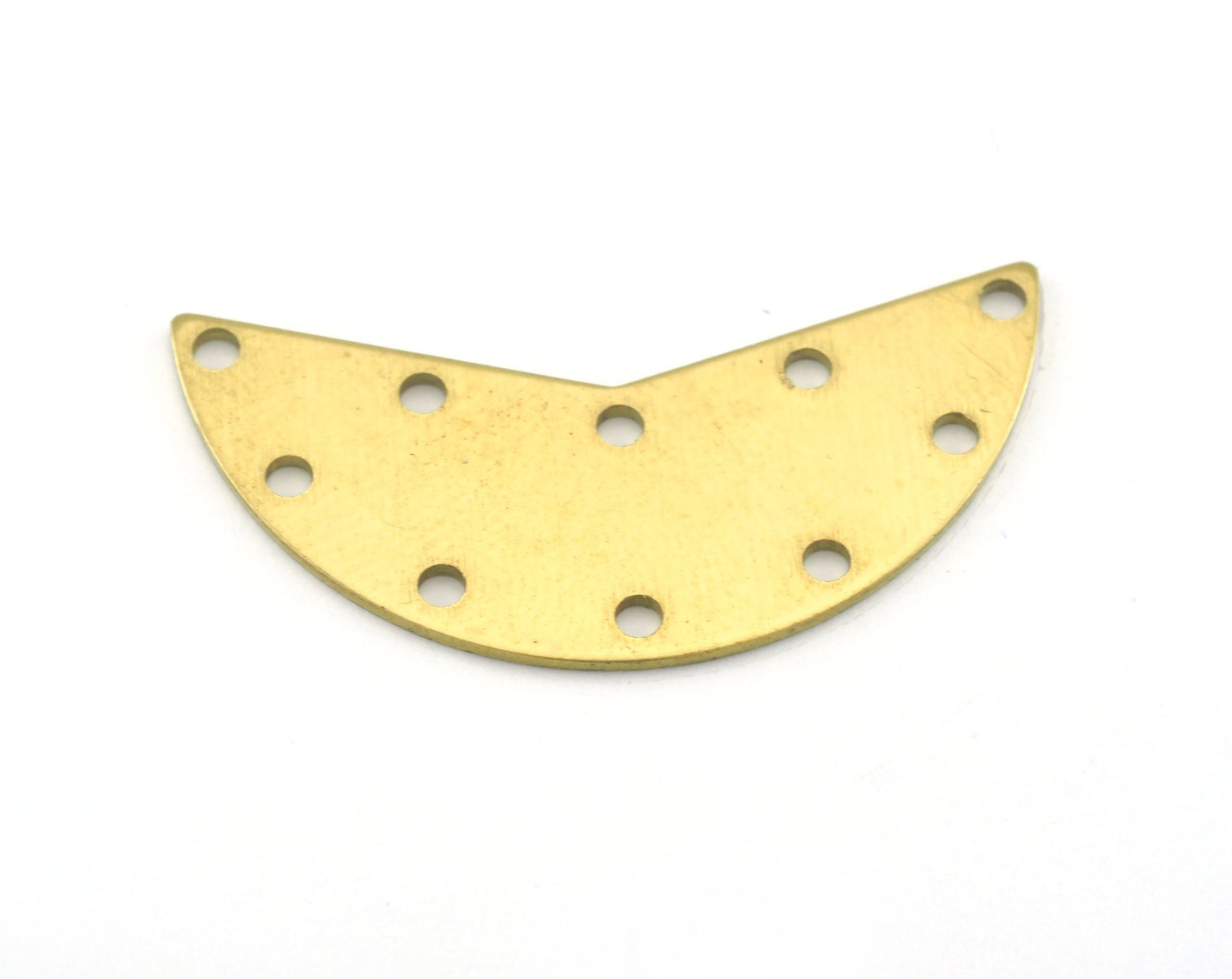 Geometric Cut Circle (optional holes) charms raw brass 31x15mm 0.8mm thickness findings oz2778-210