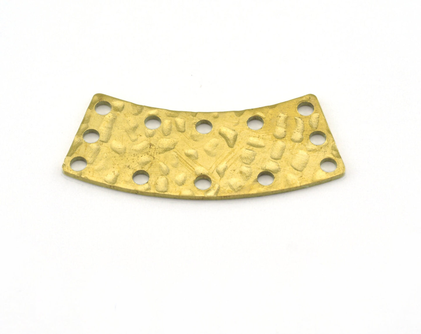 Curved Hammered Raw Brass (optional holes) 28x12mm connector charms , findings earring 3558