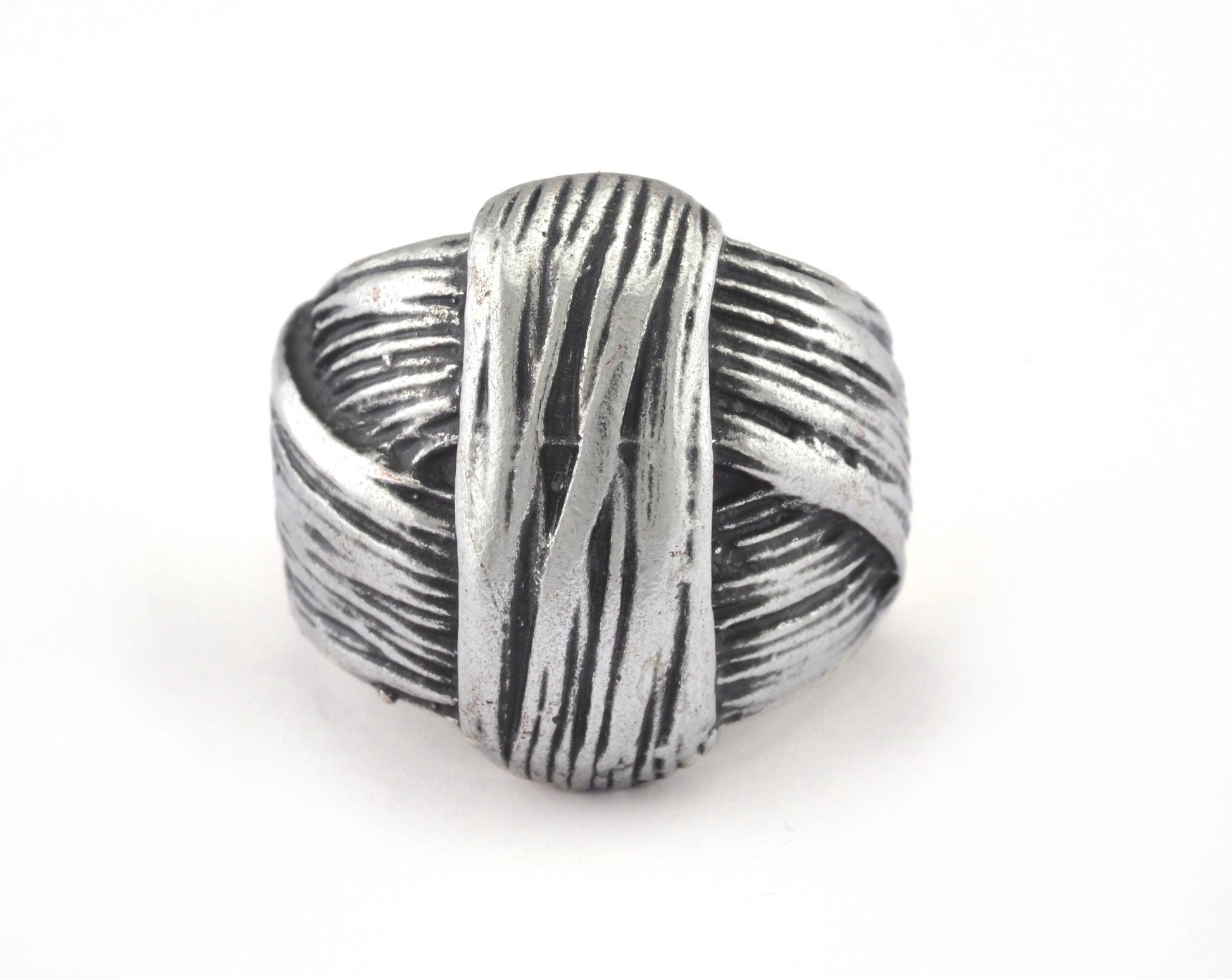 Knot Ring Adjustable Ring Antique Silver plated brass (19mm 9US inner size) OZ2727