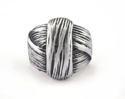 Knot Ring Adjustable Ring Antique Silver plated brass (19mm 9US inner size) OZ2727