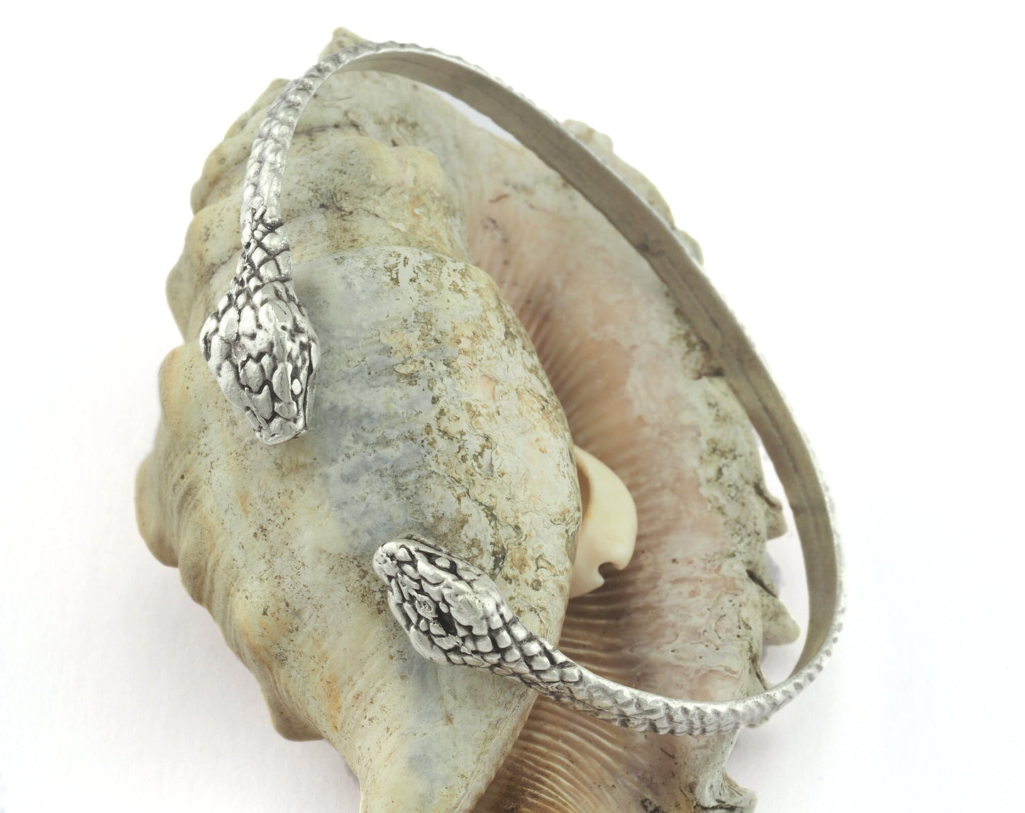 Snake Bracelet Antique Silver Plated Brass (64mm inner size - Adjustable ) OZ3159