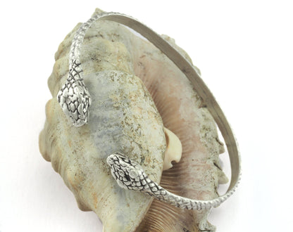 Snake Bracelet Antique Silver Plated Brass (64mm inner size - Adjustable ) OZ3159