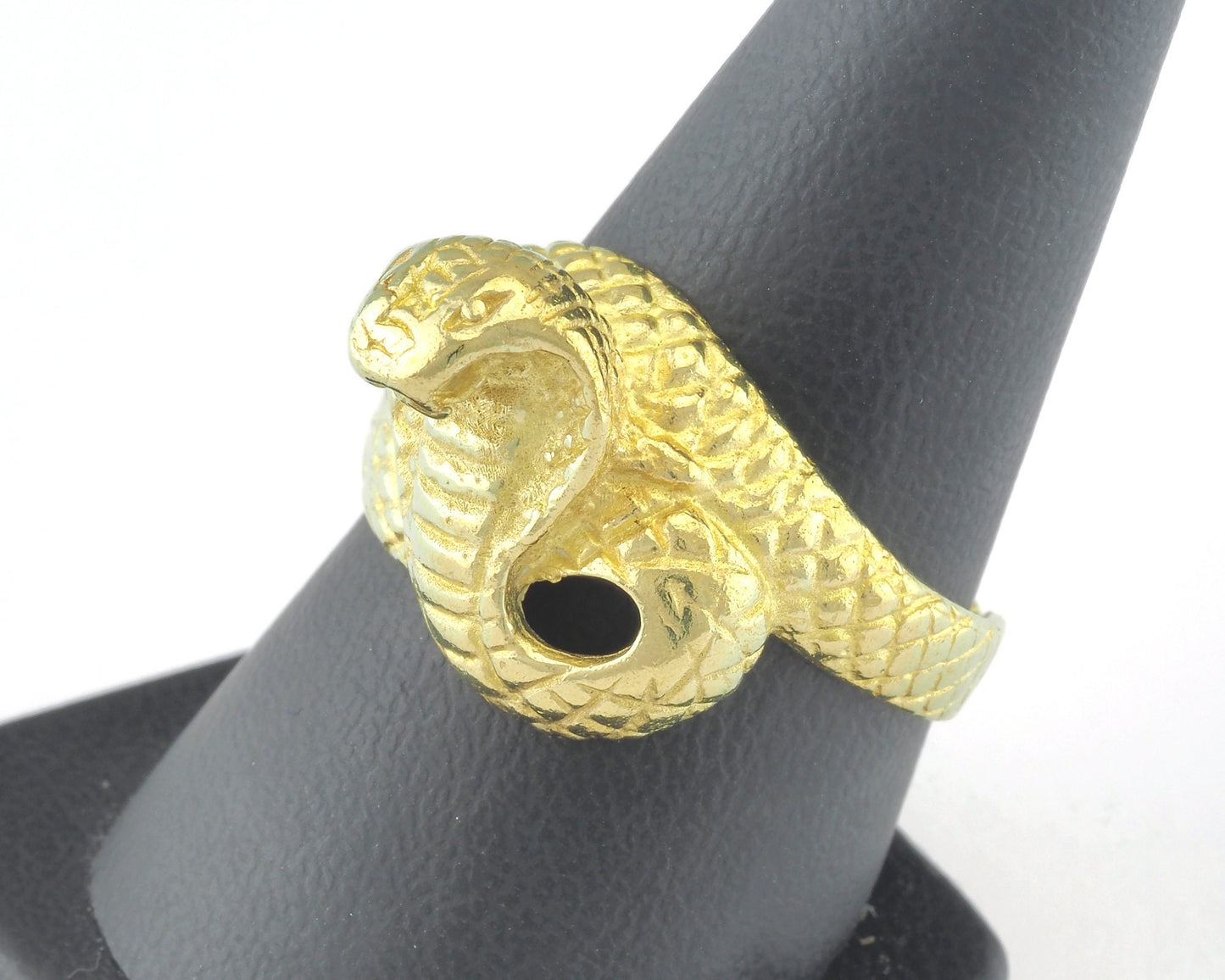 Snake Ring Queen Cobra Adjustable Ring Raw brass (18mm 8US inner size) Oz3243