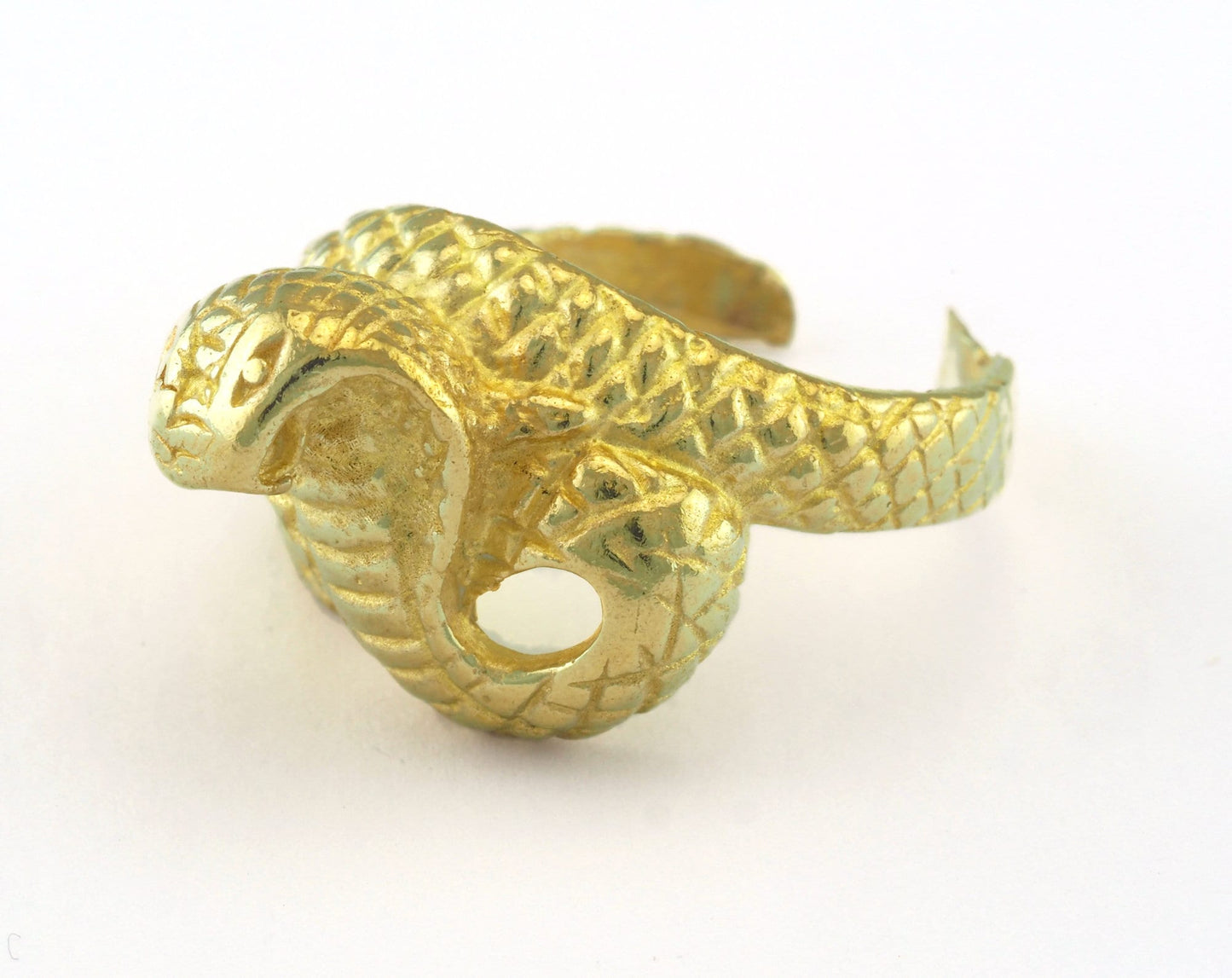 Snake Ring Queen Cobra Adjustable Ring Raw brass (18mm 8US inner size) Oz3243