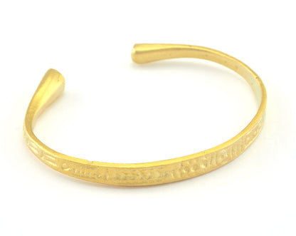 Bracelet Old symbols Adjustable Matte Gold Plated Brass (55 mm inner size - Adjustable ) OZ3178