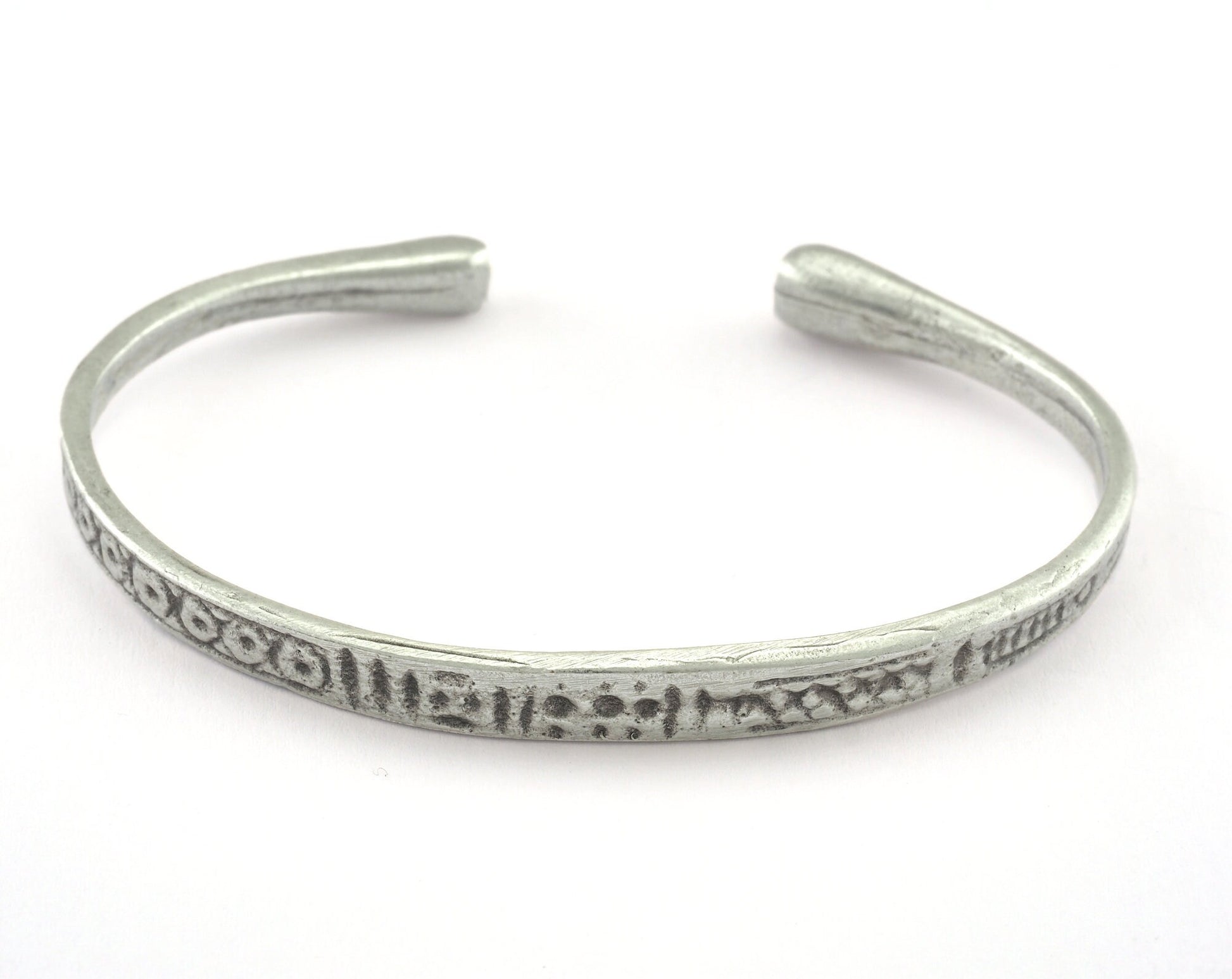 Bracelet Old symbols Antique Silver Plated Brass (50mm inner size - Adjustable ) OZ3178