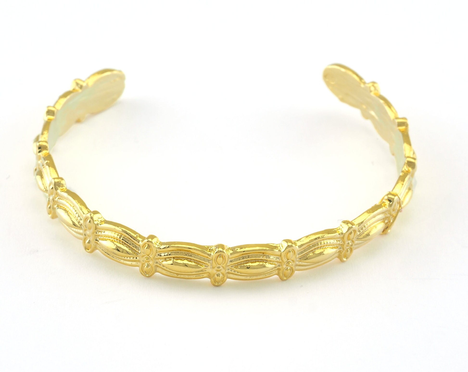 Cuff Bracelet Adjustable Shiny Gold Plated Brass (55mm inner size - Adjustable ) OZ3166