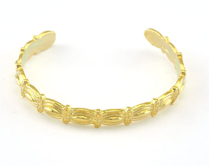 Cuff Bracelet Adjustable Shiny Gold Plated Brass (55mm inner size - Adjustable ) OZ3166