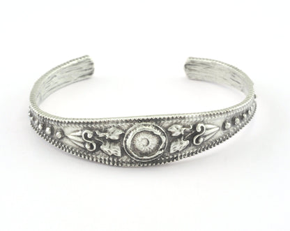 Textured Bracelet Antique Silver Plated Brass (58mm inner size - Adjustable ) OZ3164