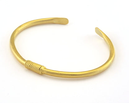 Bracelet Matte Gold Plated Brass (64mm inner size - Adjustable ) OZ3171