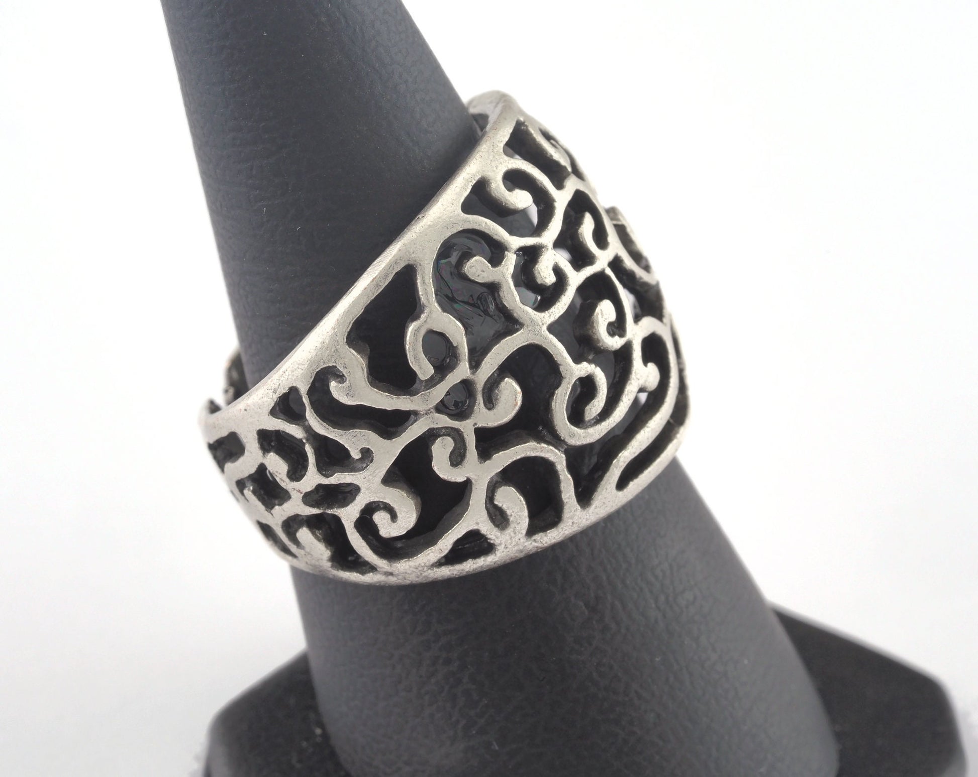 Branch branches Adjustable Ring Antique Silver Plated brass (17mm 7US inner size) OZ3058