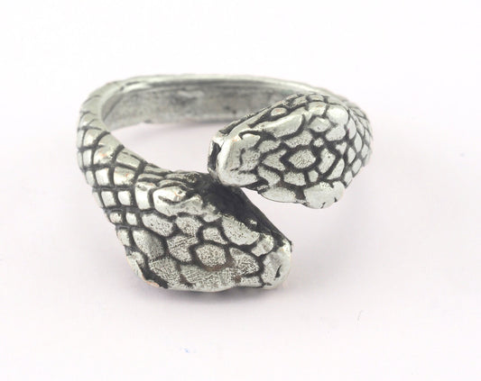 Snake Ring Adjustable Antique Silver Plated brass (18mm 8US inner size) Oz3190