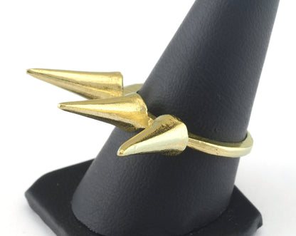 Spike Adjustable Ring Raw brass (18mm 8US inner size) OZ3244
