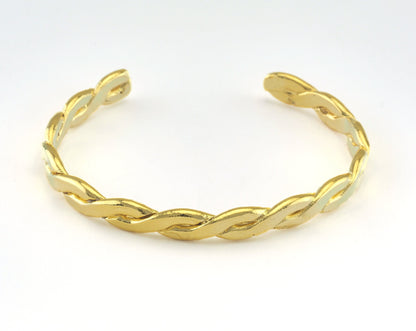 Swirl Bracelet Shiny Gold Plated Brass 1 pc. (64mm inner size - Adjustable ) OZ2966