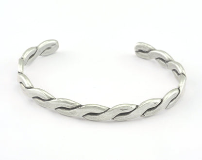 Swirl Adjustable Bracelet Antique Silver Plated Brass (64mm inner size - Adjustable ) OZ2966