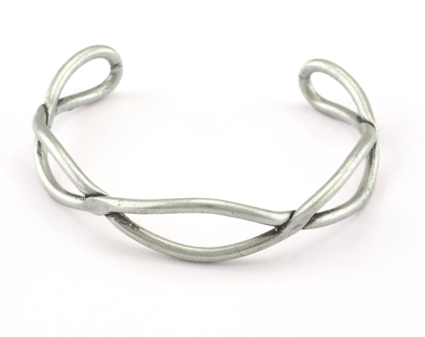 Wire Bracelet Antique Silver Plated Brass (58mm inner size - Adjustable ) OZ3169