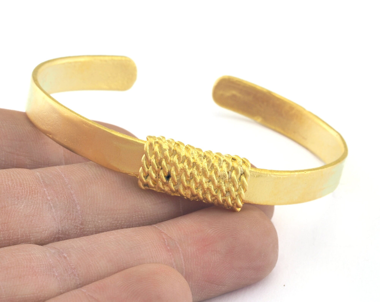 Roped Bracelet Adjustable Matte Gold Plated Brass (64mm inner size - Adjustable ) OZ3150