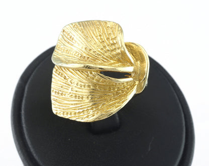 Leaf Ring Adjustable Raw brass (18mm 8US inner size) OZ3245 ring27